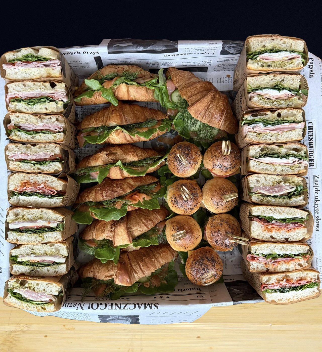 Focaccia z salami — zbliżenie